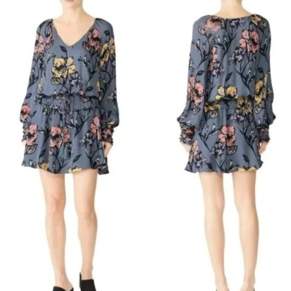 Ramy Brook Floral Mini Dress - Blue and Pink